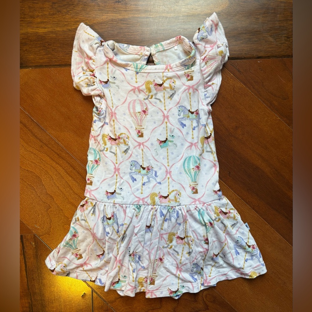 Bums & roses bamboo carousel ruffle dress